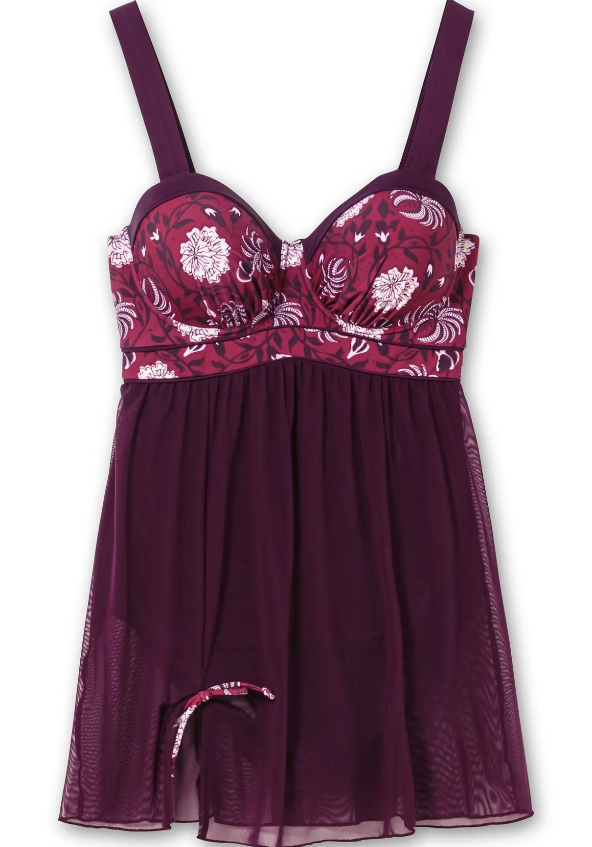 Badekleid mit Mesh-Rock und Shaping-Effekt