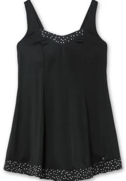 Badekleid mit Pünktchen und integrierter Hose