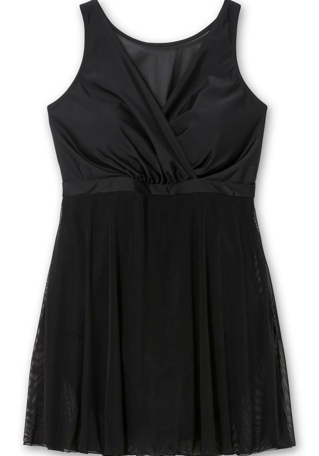 Badekleid mit transparentem Mesh-Rock