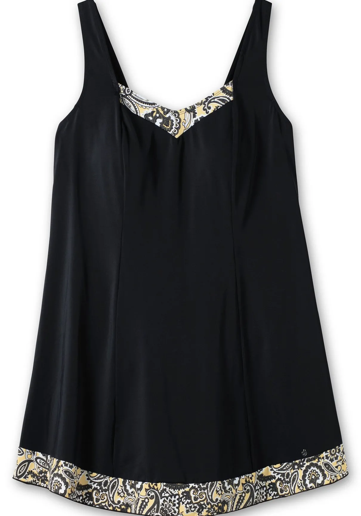 Badekleid mit V-Ausschnitt und Kontrast-Partien