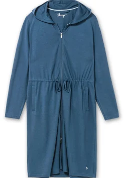 Bademantel mit Reißverschluss und Kapuze