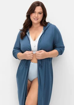 Bademantel mit Reißverschluss und Kapuze