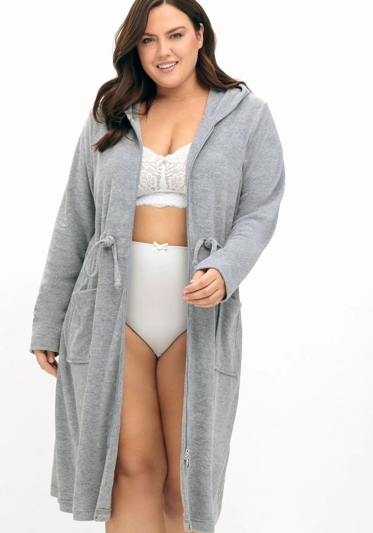 Bademantel mit Reißverschluss