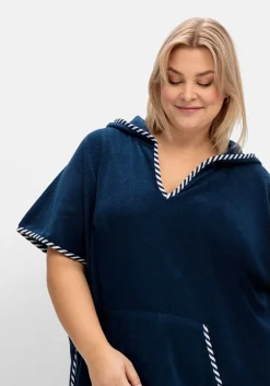 Bade-Poncho mit Kapuze, aus Frottee