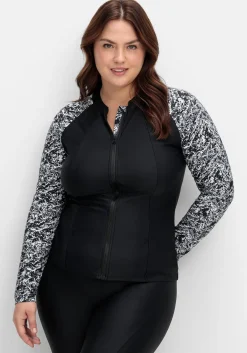 Badeshirt mit langen Ärmeln und Reißverschluss