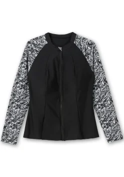 Badeshirt mit langen Ärmeln und Reißverschluss