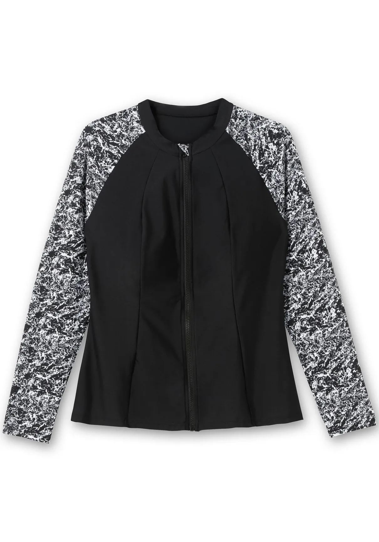 Badeshirt mit langen Ärmeln und Reißverschluss