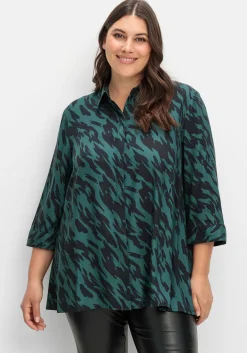 Bedruckte Bluse in schwingender A-Linie