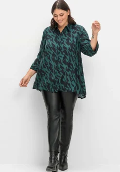 Bedruckte Bluse in schwingender A-Linie