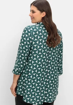 Bedruckte Bluse in schwingender A-Linie