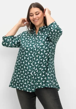 Bedruckte Bluse in schwingender A-Linie
