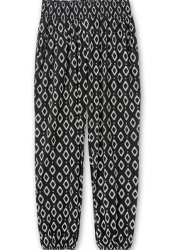 Bedruckte Jerseyhose mit breitem Smokbund