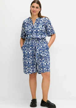 Bedruckte Schlupf-Bermudas mit Bindegürtel