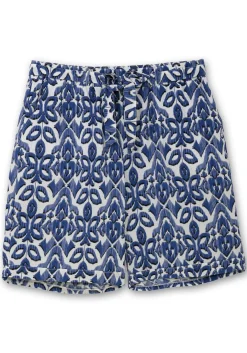 Bedruckte Schlupf-Bermudas mit Bindegürtel