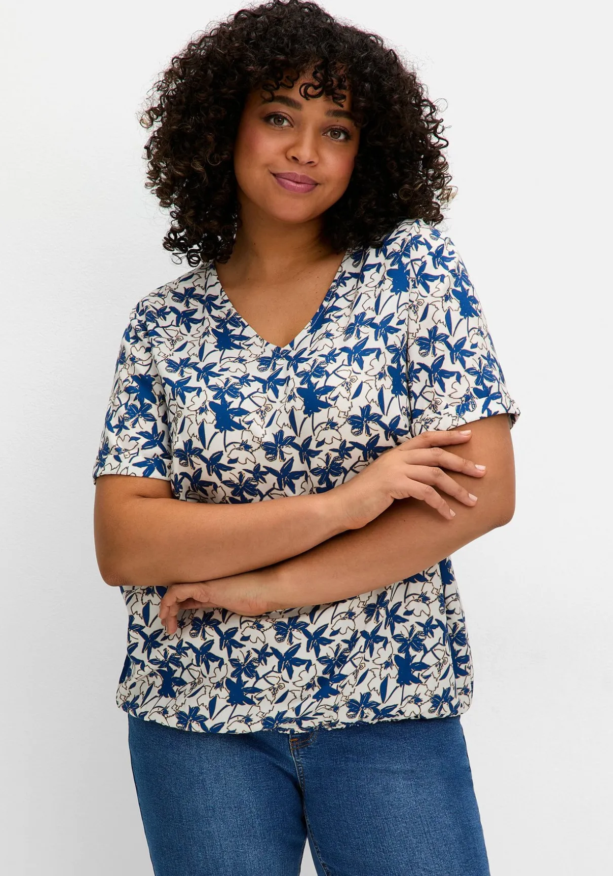 Bedruckte Tunika mit Gummizugbund