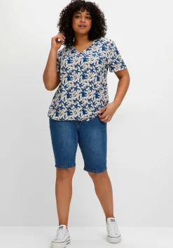 Bedruckte Tunika mit Gummizugbund