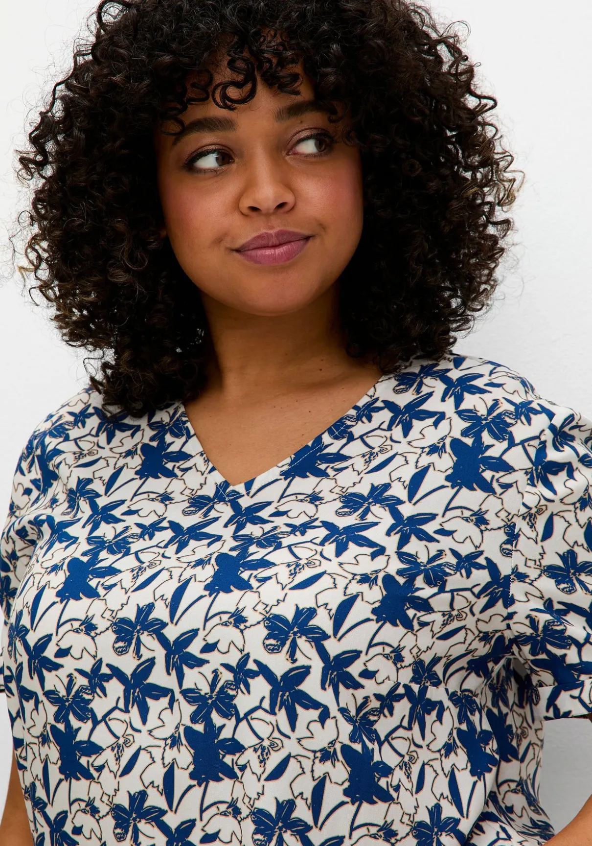 Bedruckte Tunika mit Gummizugbund