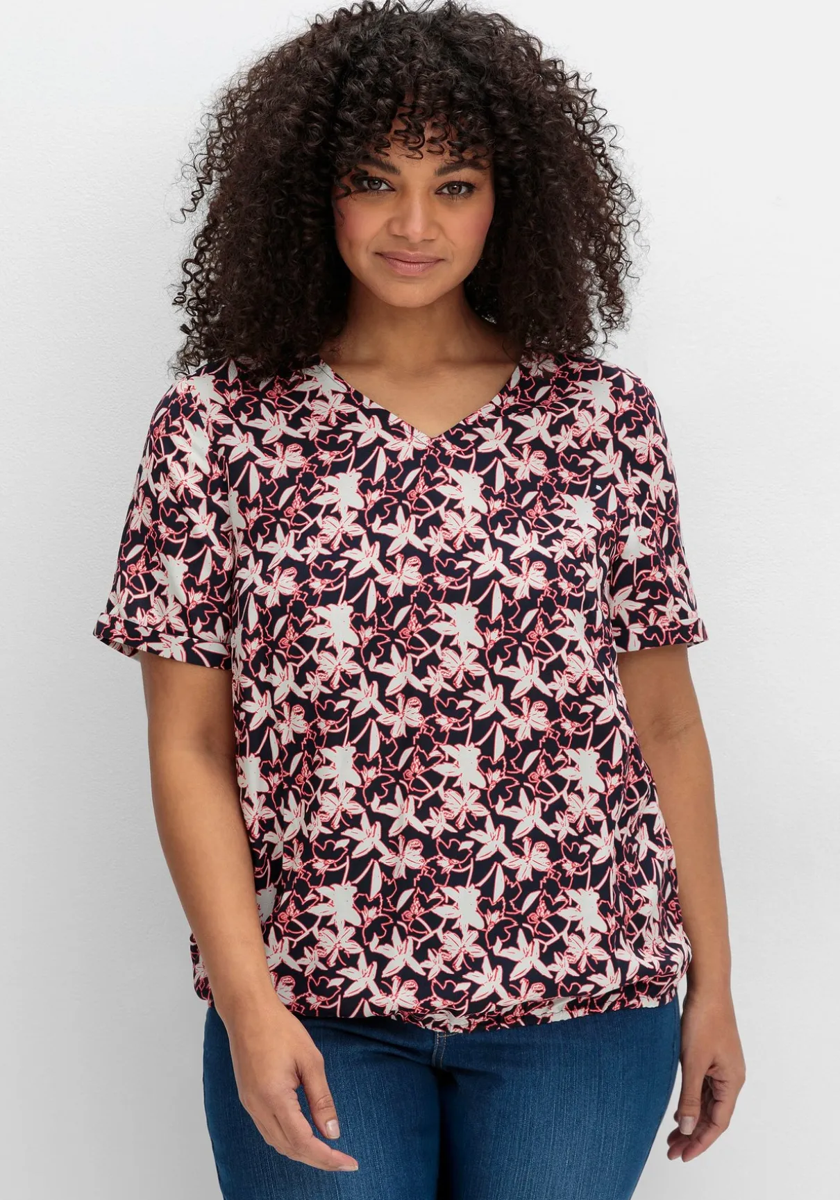 Bedruckte Tunika mit Gummizugbund