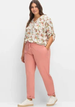 Bedruckte Tunika mit 3/4-langen Krempelärmeln