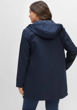 Übergangsjacke in A-Linie, mit Kapuze und Reißverschluss