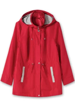 Übergangsjacke mit Kapuze und Kontrastdetails