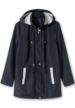 Übergangsjacke mit Kapuze und Kontrastdetails