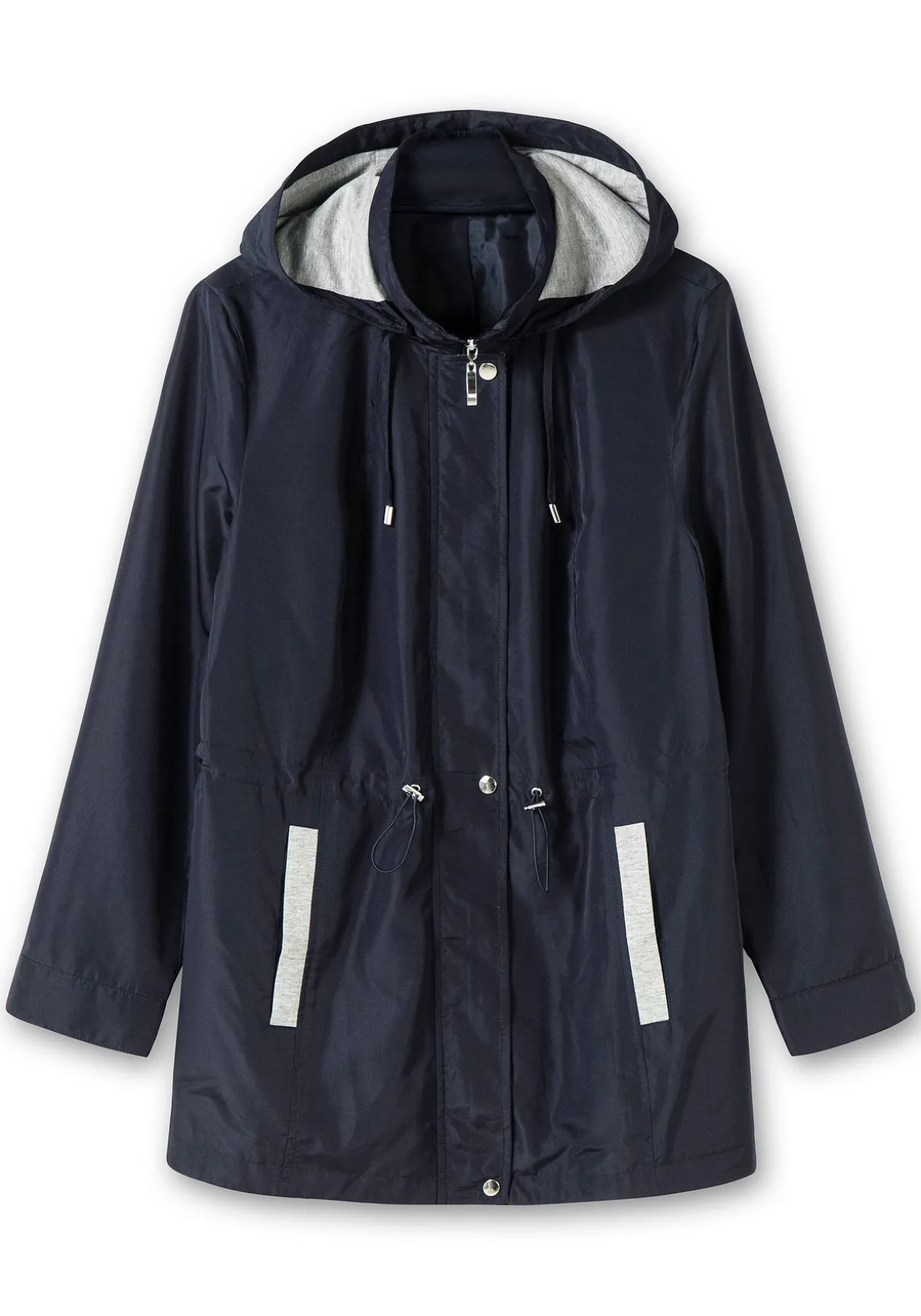 Übergangsjacke mit Kapuze und Kontrastdetails