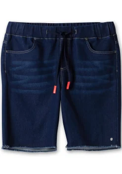 Bermudas aus Sweat-Denim, mit offenem Saum