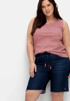 Bermudas aus Sweat-Denim, mit offenem Saum