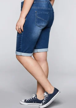 Bermudas aus Sweat-Denim mit Teilungsnaht