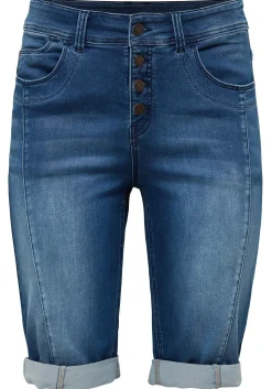 Bermudas aus Sweat-Denim mit Teilungsnaht