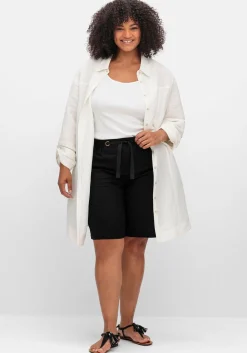 Bermudas im Leinen-Mix, mit Gummibund