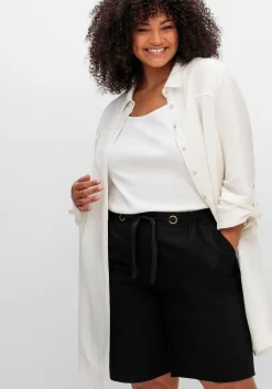 Bermudas im Leinen-Mix, mit Gummibund