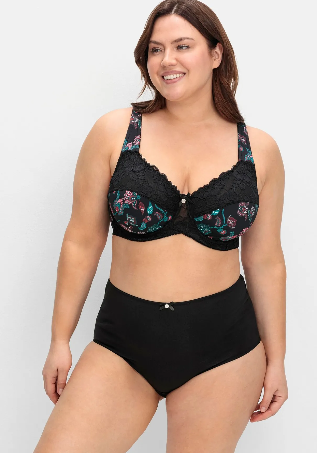 Bügel-BH mit Paisleydruck und Spitze