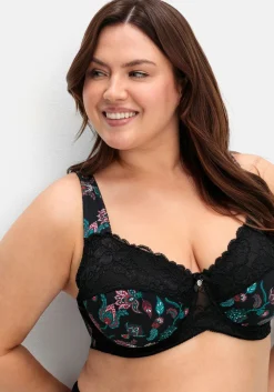 Bügel-BH mit Paisleydruck und Spitze