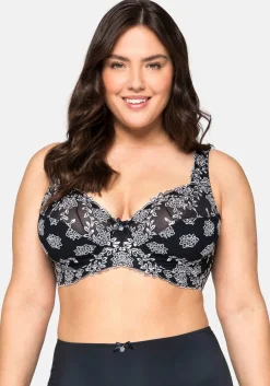 Bügel-BH mit Stickereispitze und Mesh-Einsätzen