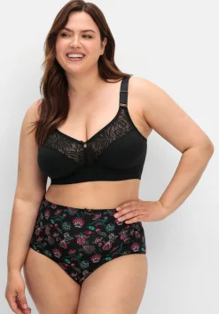 Bügelloser BH mit Spitze und wattierten Cups