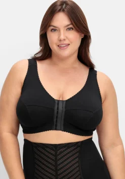 Bügelloser BH mit Vorderverschluss, breite Träger