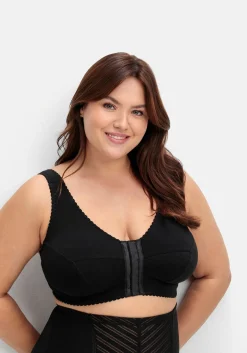 Bügelloser BH mit Vorderverschluss, breite Träger