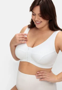 Bügelloser BH mit Vorderverschluss, breite Träger