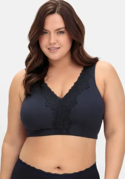 BH ohne Bügel in Bustier-Form, mit Spitzenborte