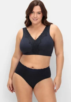 BH ohne Bügel in Bustier-Form, mit Spitzenborte