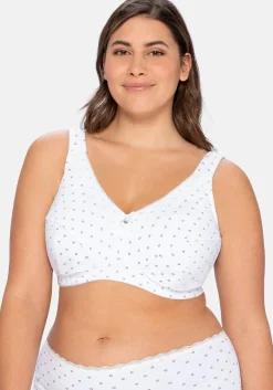 BH ohne Bügel mit dezentem Druck, wattierte Träger