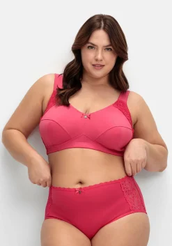 BH ohne Bügel, mit seitlichem Spitzenbesatz