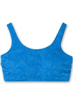 Bikini-Bustier mit Blumen-Struktur und Softcups