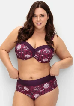 Bikinihose mit Blumendruck und Shaping-Einsatz