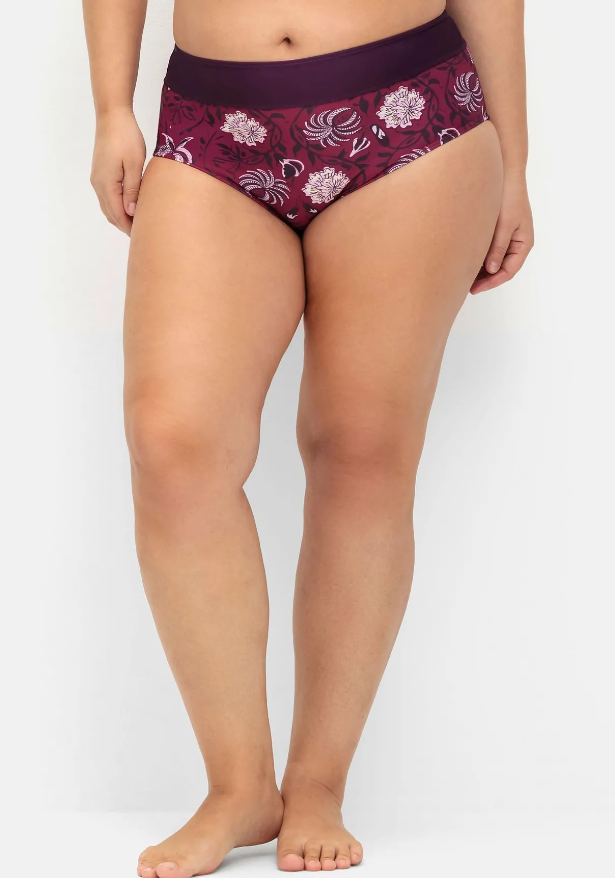 Bikinihose mit Blumendruck und Shaping-Einsatz