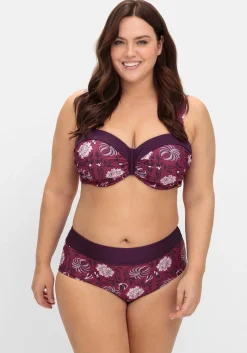 Bikinihose mit Blumendruck und Shaping-Einsatz