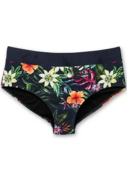 Bikinihose mit Blumendruck und Shaping-Einsatz