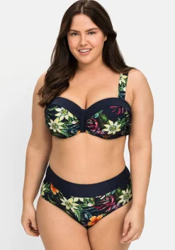 Bikinihose mit Blumendruck und Shaping-Einsatz